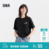 森马[凉感T]观园吉联名短袖T恤女抗菌宽松熊猫夏装潮109324100013