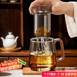 八千行茶杯茶水分离玻璃茶杯个人专用泡茶高端办公室喝水杯子过滤茶器具