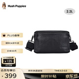 暇步士（Hush Puppies）男士单肩包斜挎包新款时尚户外通勤真皮邮差包牛皮小背包送男友 黑色HA-2011708W-5710