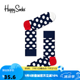 Happy Socks春夏款袜子女男袜薄荷曼波运动彩虹白色棉袜中筒袜 经典波点 1双 M 36-40