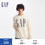 Gap男女装字母印花大logo圆领抓绒卫衣609136简约经典款 奶油米色 185/108A(XXXL) 亚洲尺码