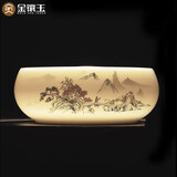 金镶玉茶洗 陶瓷大号茶洗功夫茶具建水洗茶碗洗杯家用茶具配件 世外桃源