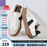 KAPPA卡帕女鞋厚底滑板鞋子女2024夏季新款运动休闲鞋软底德训鞋小粉鞋 米黄色/黑色 38