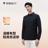 拇指白小T男款热力智暖长袖POLO衫秋季翻领商务百搭上衣体恤衫 藏青色 2XL