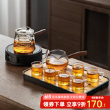忆壶茶（YIHUTEA） 玻璃茶壶侧把泡茶壶 电陶炉煮茶器功夫茶具套装煮茶壶茶道杯 【甄选10件套】闻香壶700ml