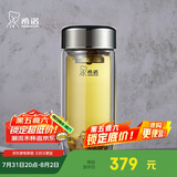希诺抗菌玻璃杯双层透明水杯男高档泡茶杯子XN-1927珠光本色 410mL