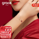 Grace Girl双层四叶草手链女网红首饰时尚个性简约520情人节生日礼物送女友