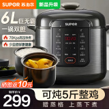 苏泊尔（SUPOR）电压力锅6L大容量双胆家用智能预约多功能一体煲汤煮饭电饭煲电饭锅 上蒸下煮开盖收汁 24小时预约 双胆配蒸笼 6L