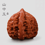 山中玉文玩核桃狮子头闷尖手把件古玩麻核桃秋子核头爸妈新年送礼物原色 【精配】新手级42-43mm官帽1对