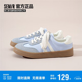 Semir平底德训鞋女鞋2025春季新款防滑运动板鞋女SFYM233038 蓝色 37