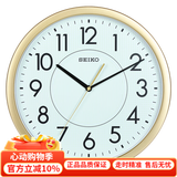 SEIKO精工时钟挂钟客厅钟表挂墙石英钟机芯夜光家用现代简约大气免打孔 QXA629G （金色边框）