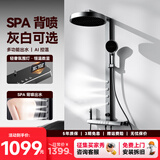 浪鲸（SSWW）淋浴花洒套装大置物架家用沐浴器卫生间卫浴恒温数显可升降 TS8 枪灰恒温【升级腰背喷】