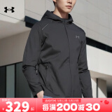安德玛（Under Armour）官方上衣男 2025夏季新款运动服健身训练服舒适透气梭织连帽夹克 1376795-001/轻质干爽/修身版型 M 170/92A