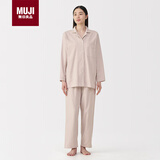 无印良品（MUJI）女式 无侧缝法兰绒 睡衣 家居服套装 软棉棉内衣 浅粉红色5A L