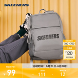 斯凯奇（Skechers）男女同款196家族双肩包电脑包学生经典百搭简约高中书包旅行背包 霜灰色/004L 20-30升