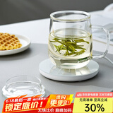 忆壶茶 玻璃茶杯茶具喝水杯子茶道杯 绿茶杯红茶带过滤竹木盖泡茶杯 【保温套装】玻璃盖杯+保温座