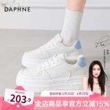 达芙妮官方小白鞋女2025年春秋爆款女鞋透气百搭运动休闲女鞋厚底板鞋女 白蓝色【四季款 跟高5.5cm】 35