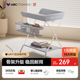 ABCMOKOO赛缇尿布台婴儿护理台新生儿换尿布多功能折叠-莫兰迪灰PROMAX款