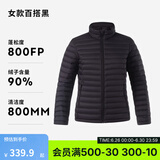 迪卡侬（DECATHLON）短款羽绒服轻薄薄外套户外运动保暖内胆排骨羽绒服TREK100 女款-百搭黑-立领 XL