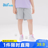 361°儿童短裤夏季男女童3-12岁透气运动裤梭织五分裤 灰 150