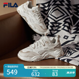 FILA 斐乐山丘鞋厚底鞋女鞋复古运动鞋秋户外休闲老爹鞋 棉花糖/朴色-MA 35.5