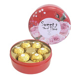 费列罗FerreroRocher喜糖费列罗榛果威化巧克力圆形铁盒装6粒8粒礼盒装 6粒费列罗礼盒（红色）