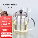 明尊（LIGHTKING）耐热玻璃茶壶 大容量花茶壶茶水壶304不锈钢过滤内胆泡茶壶 S'045/650ml