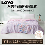 LOVO罗莱生活 A类 抗菌防螨纤维被夏被子空调被 2.8斤 220*240cm 灰色