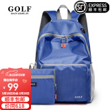 高尔夫（GOLF）可折叠双肩包防泼水男女大容量14英寸学生电脑书包便携户外背包男 湖蓝色/款式3