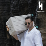 HANDS FREE升级款行李箱高颜值宽拉杆旅行箱弹珠轴承拉杆箱三七开密码箱皮箱 奶杏色（升级弹珠轴承轮+双层防爆拉链+桃皮绒） 20英寸 （登机箱四轮、适合短途出行）