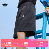 adidas舒适拼接运动短裤男装夏季阿迪达斯官方三叶草   黑色   M