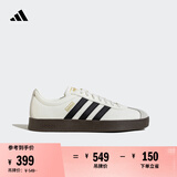 adidas T头鞋 VL COURT复古板鞋德训鞋男女阿迪达斯轻运动   汉玉白/黑色/树脂黄(推荐女生选小半码)   37