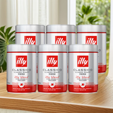 意利（illy）ILLY意大利原装进口意式黑咖啡 中烘咖啡粉250g*6罐
