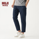 无印良品 MUJI 男式 吸汗速干横竖弹力 九分裤 运动裤 AEI16C0S 海军蓝 XL