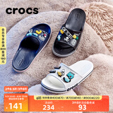 crocs卡骆驰一字拖贝雅卡骆班凉拖 情侣款运动休闲拖鞋|205392 黑色/白色-066 43 (270mm)
