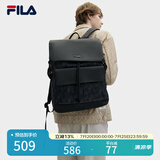 FILA 斐乐官方送礼男士背包时尚双肩大容量电脑包情人节礼物 正黑色-BK XS
