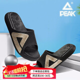 匹克（PEAK）态极拖鞋男女春夏太极防滑国潮一字拖户外沙滩踩屎感百搭运动凉鞋 黑色/金色 42