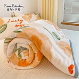 皮尔卡丹（pierre cardin）加厚法兰绒毯子四季透气空调毯毛巾被 150*200cm 萱花