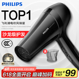 飞利浦（PHILIPS）电吹风机家用大功率 恒温速干 发廊沙龙专业级吹风筒 恒温护发+1800W+6档丨旗舰款
