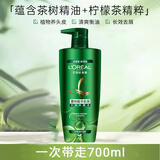 欧莱雅洗发水露女无硅油茶树植萃去屑止痒净油控油洗头膏男女家庭装 控油去屑】茶树洗发水700ml
