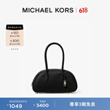 MICHAEL KORSMK  Lulu 女士小号皮质保龄球包手提包 黑色 001 小号