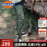 dickies休闲裤 男女同款新复古回潮印花多口袋束口工装裤百搭8 军绿色 30