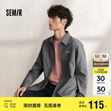 森马长袖衬衫男秋季潮流复古风工装时尚字母印花上衣109524105103