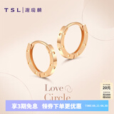 谢瑞麟（TSL）18K金耳环女款玫瑰金彩金圆环耳饰生日BC153 K金耳环(一对)