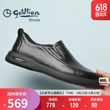 金利来（Goldlion）男鞋男士休闲鞋时尚商务舒适套脚休闲皮鞋G506310110AAB-黑-37码