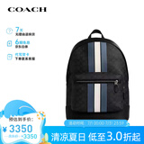 蔻驰（COACH）【品牌直供】男士大号双肩包商务通勤背包书包520礼物送男生 蓝/白/黑灰拼色