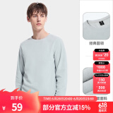 骆驼圆领抓绒衣男款秋季简约保暖长袖T恤情侣款打底衫上衣女 A1W2VV109，太空灰，男 XXXL