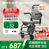 鱼跃(yuwell)手动轮椅车1100A折叠老人轻便便携式手推车旅行可上飞机