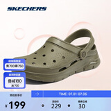 斯凯奇（Skechers）泡泡鞋丨夏季情侣洞洞鞋女沙滩踩屎感拖鞋男增高防臭透气涉水鞋