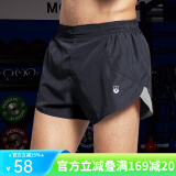 力为（Leevy）运动短裤男跑步 田径健身三分运动短裤男夏 速干 518黑色/有口袋/有内衬 M